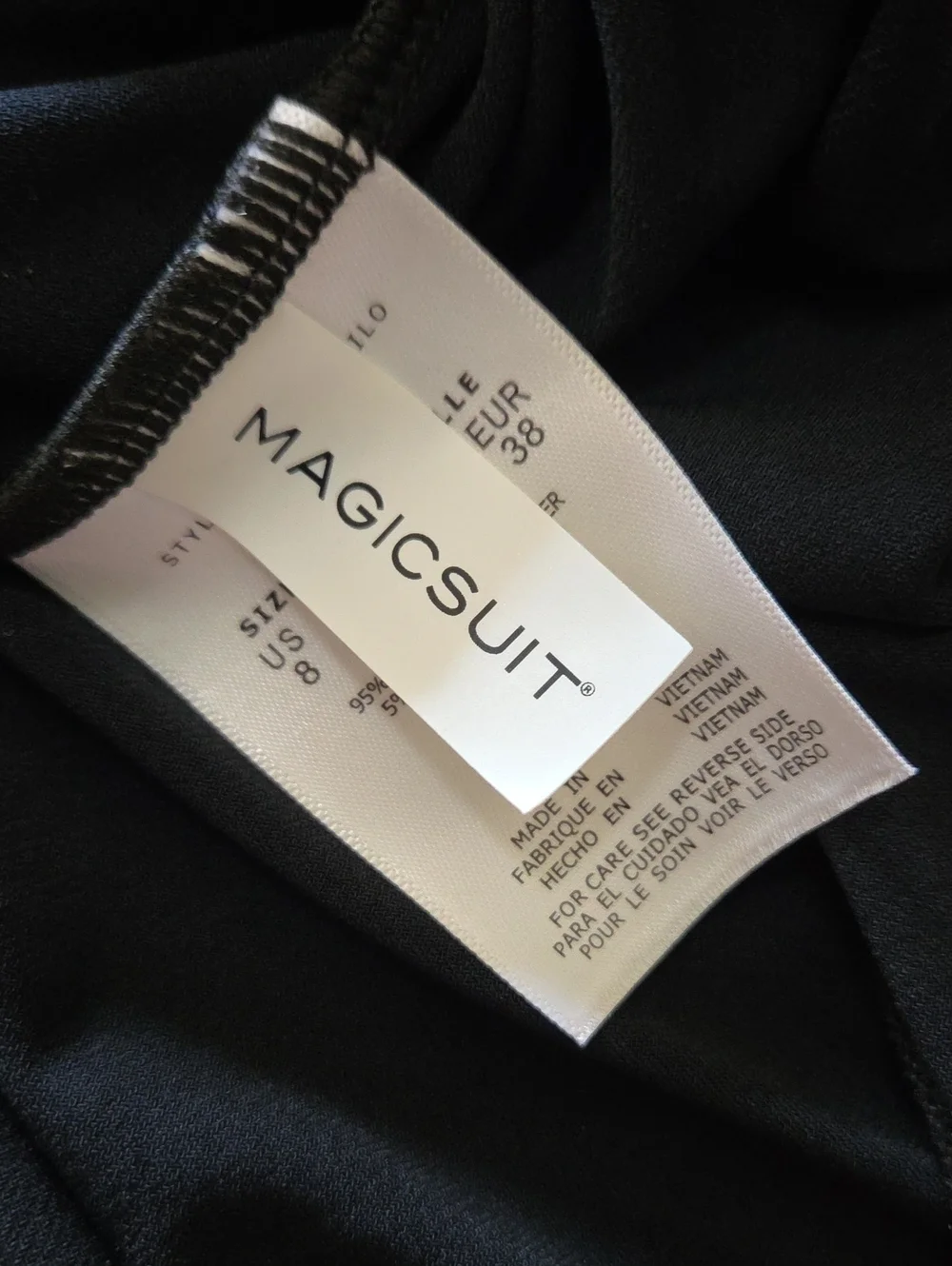 NWT MagicSuit Black Sophie Draped Neck Halter Style Tankini Swim Top Size US 8